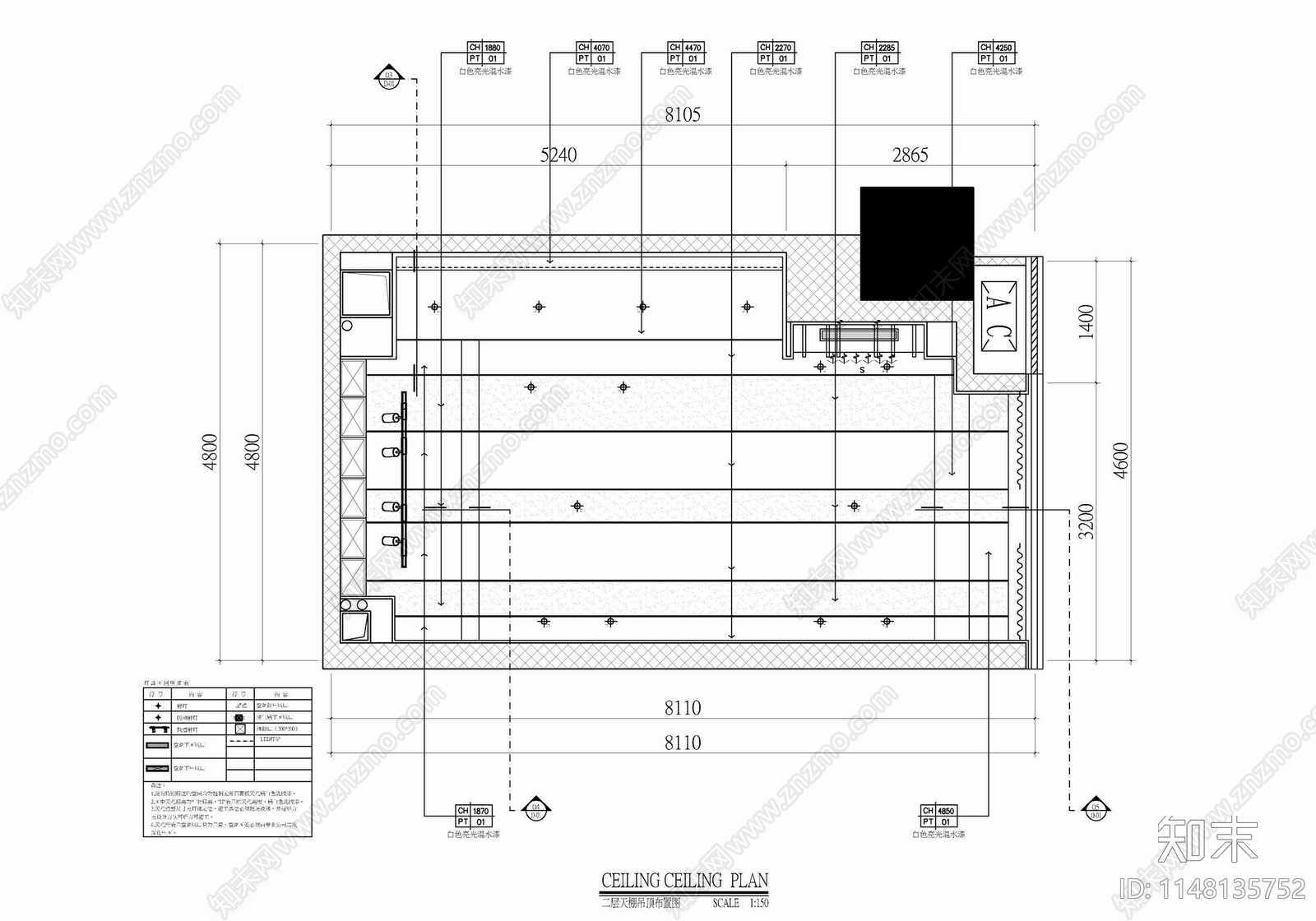 80㎡跃层办公公寓样板房室内cad施工图下载【ID:1148135752】