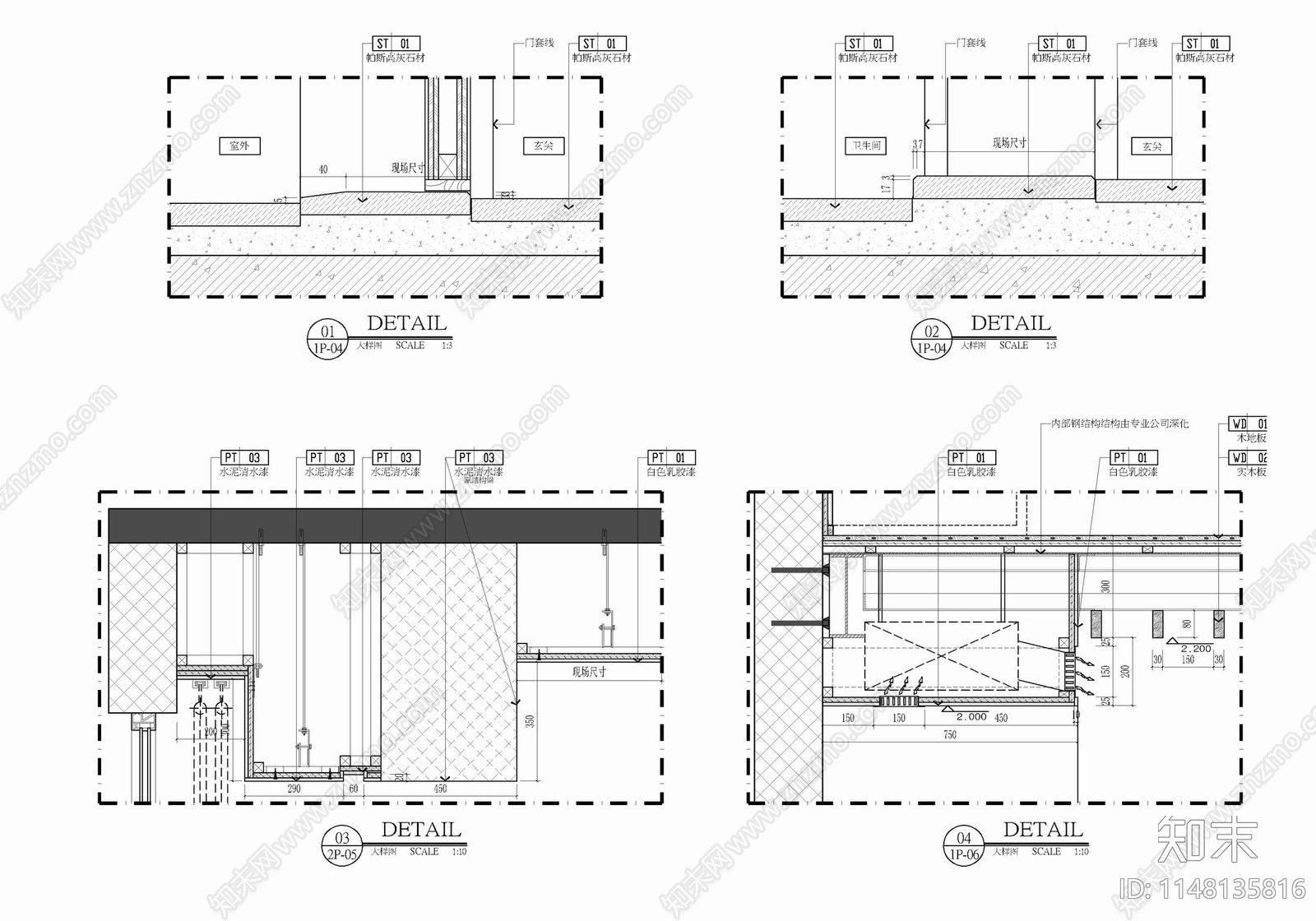 120㎡跃层办公公寓样板房室内cad施工图下载【ID:1148135816】