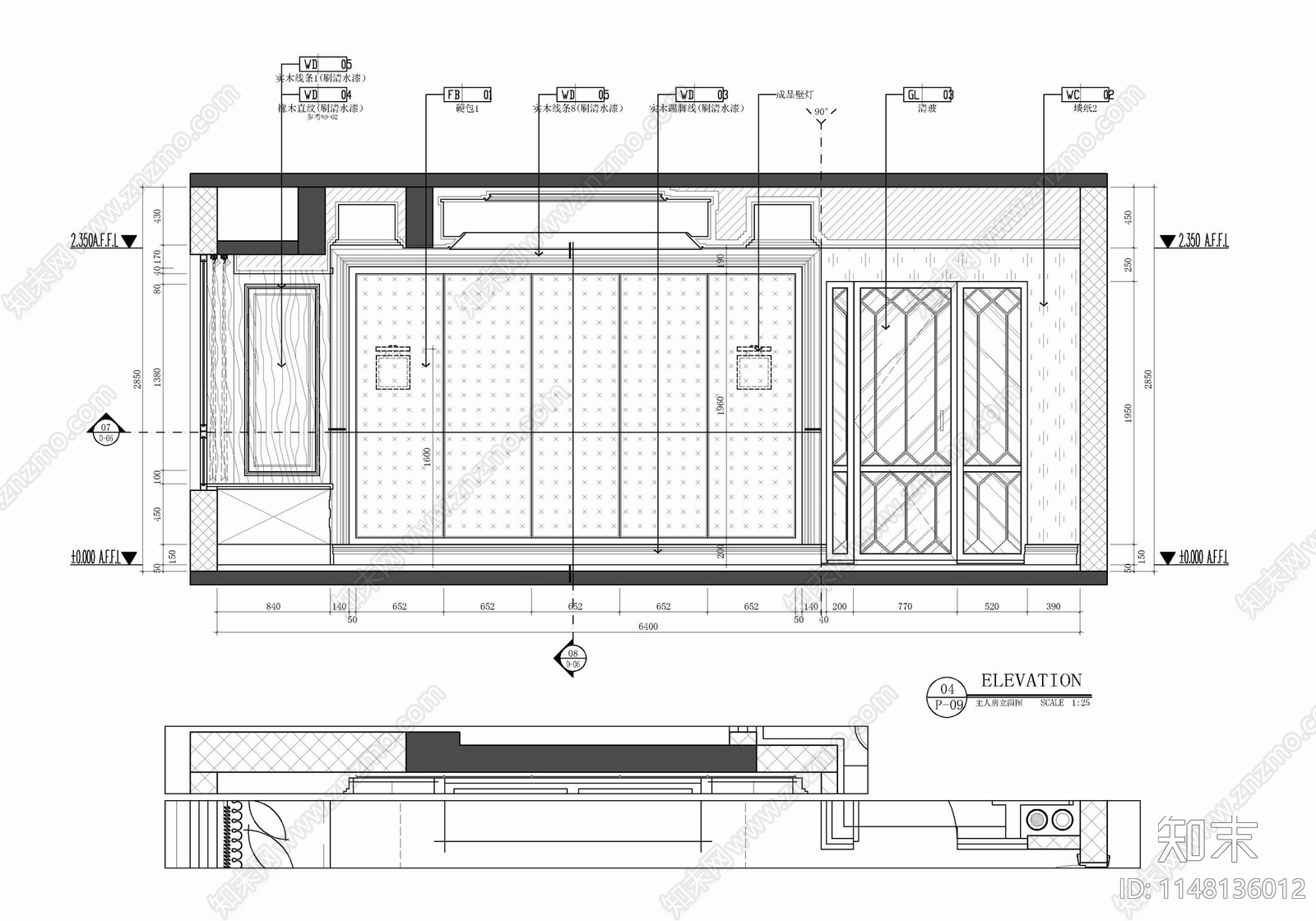 150㎡大平层家装样板房室内cad施工图下载【ID:1148136012】