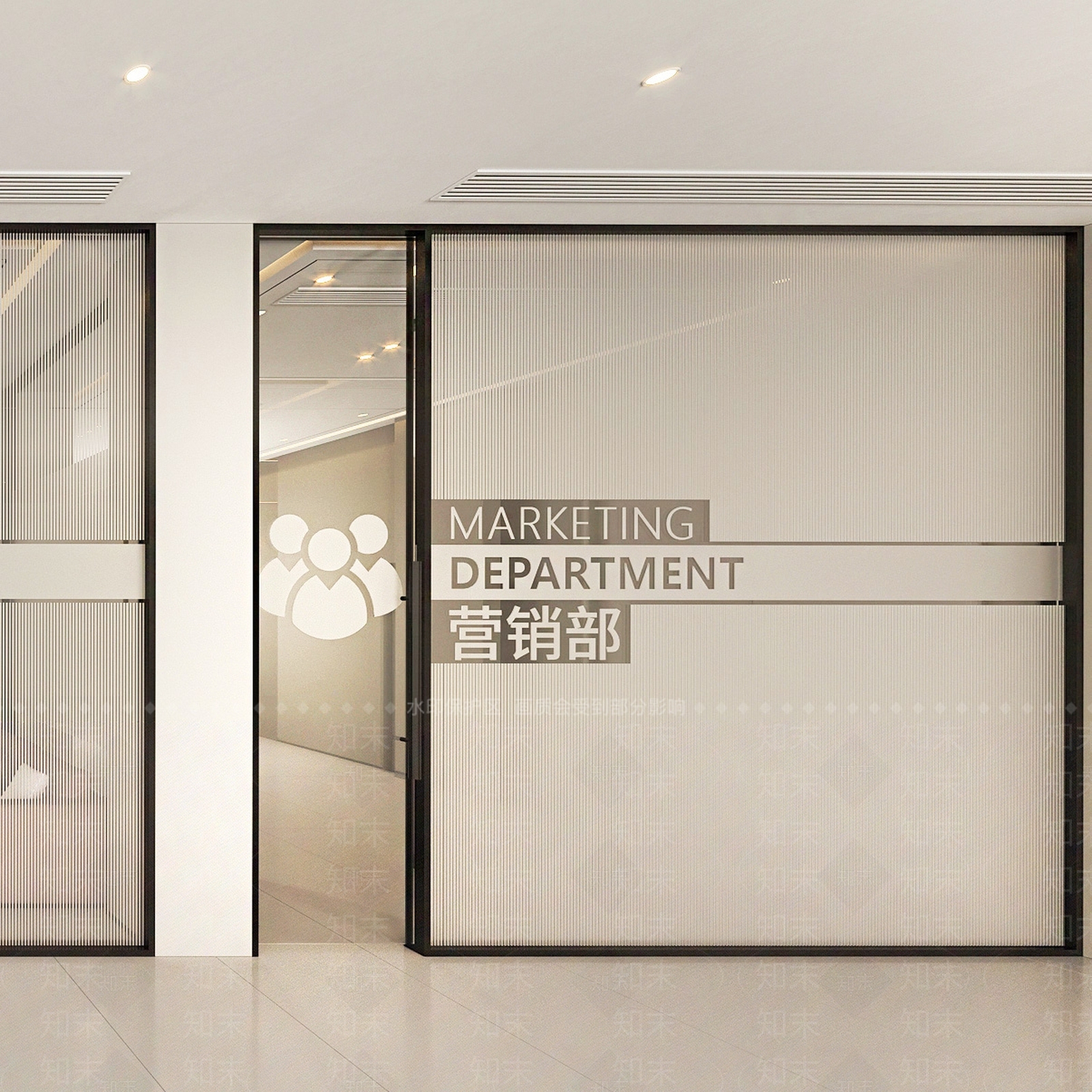 现代办公室门3D模型下载【ID:1148374087】