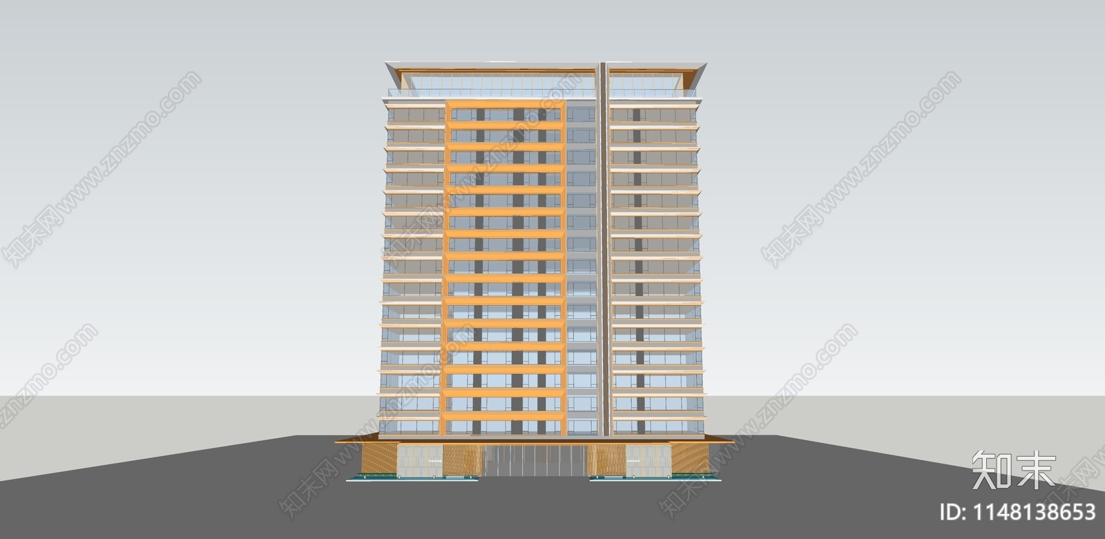 现代高层住宅SU模型下载【ID:1148138653】