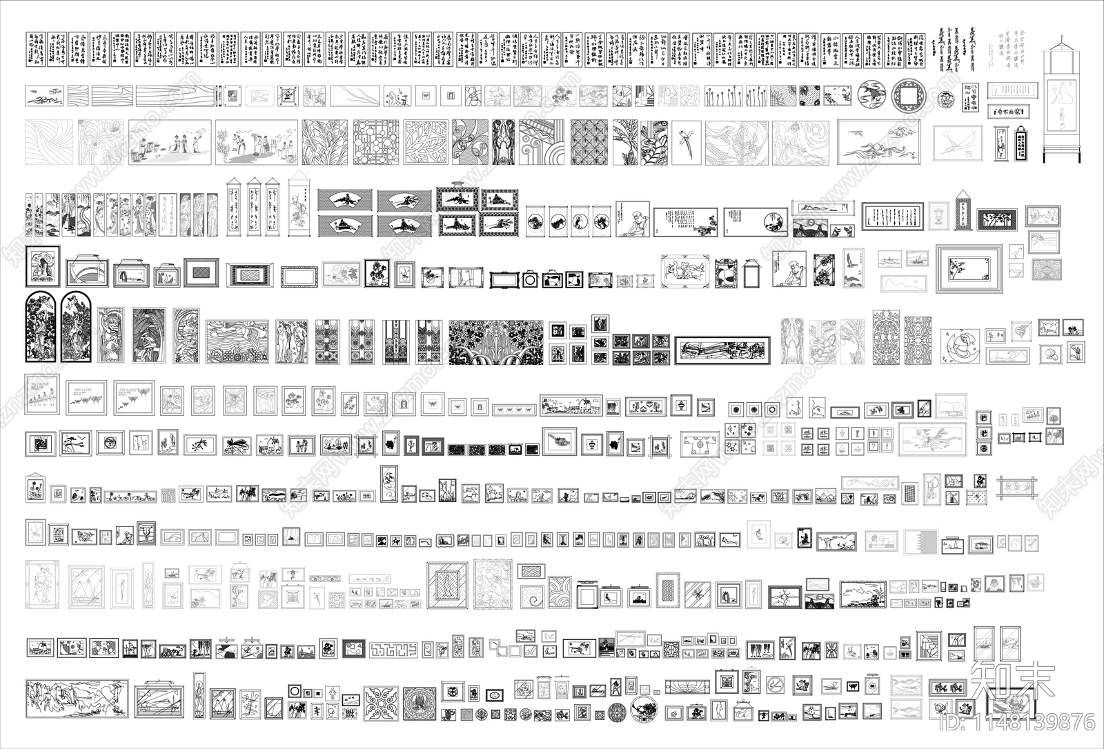 软装装饰画施工图下载【ID:1148139876】