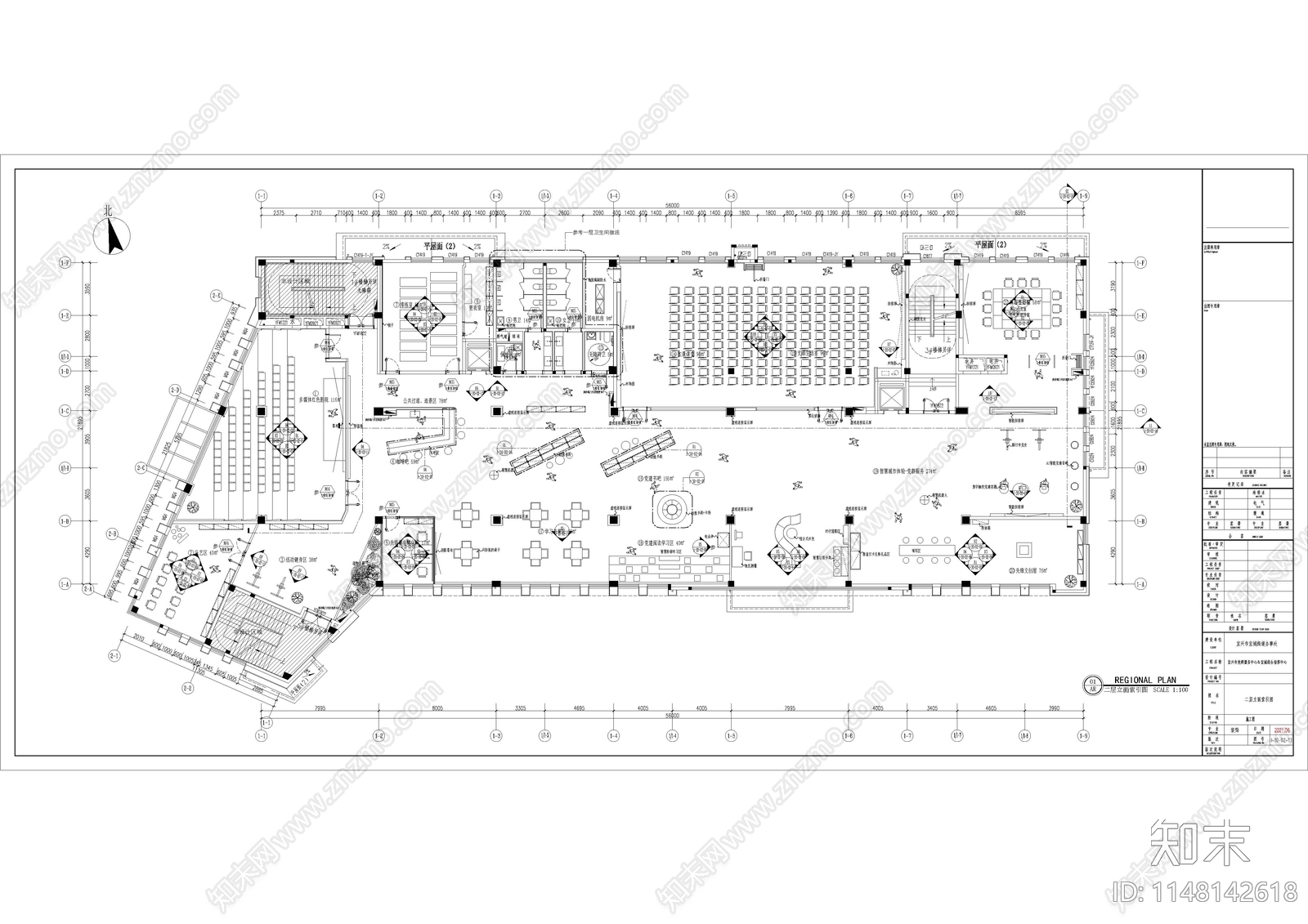 党建活动中心展厅室内cad施工图下载【ID:1148142618】
