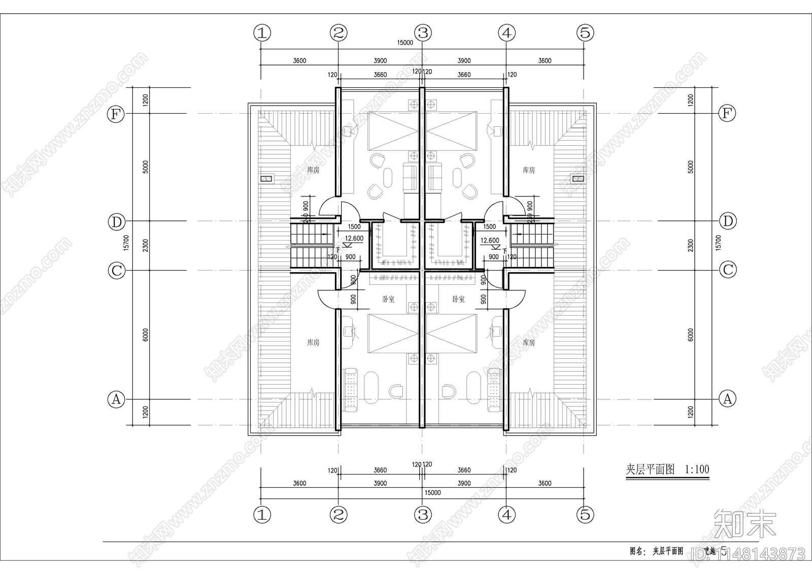 5层自建房建筑cad施工图下载【ID:1148143873】