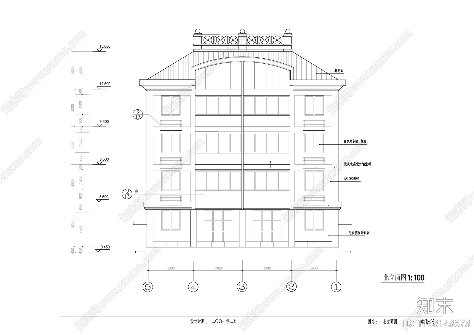 5层自建房建筑cad施工图下载【ID:1148143873】