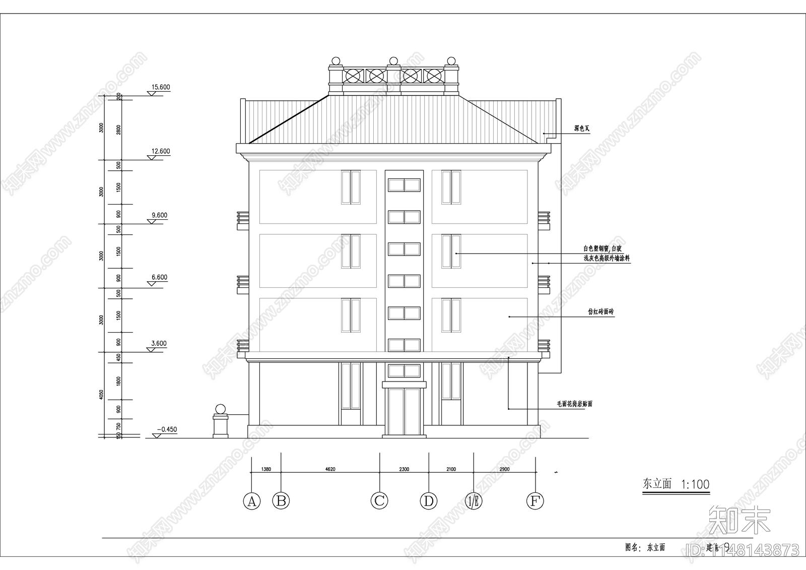 5层自建房建筑cad施工图下载【ID:1148143873】