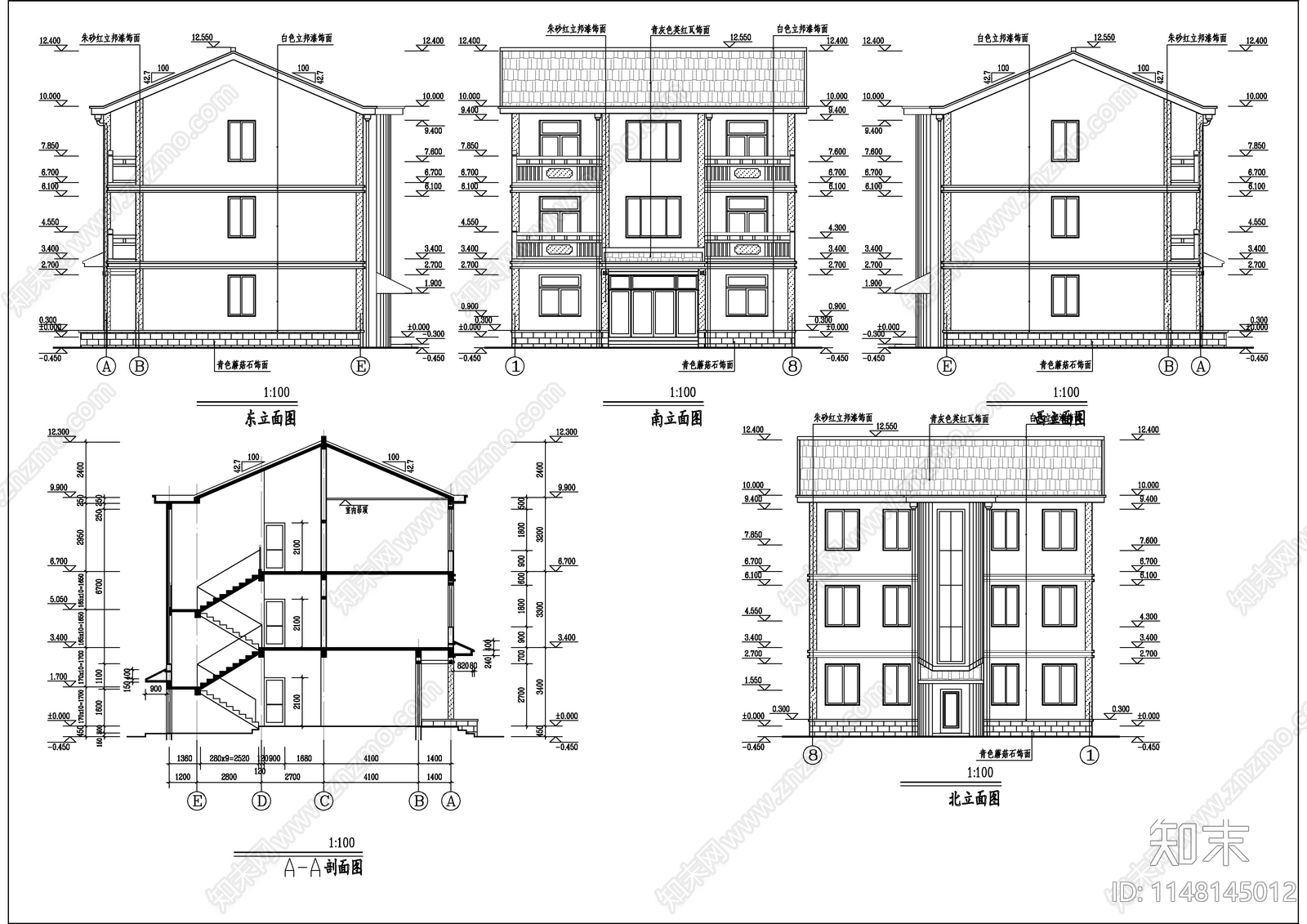 自建房建筑cad施工图下载【ID:1148145012】