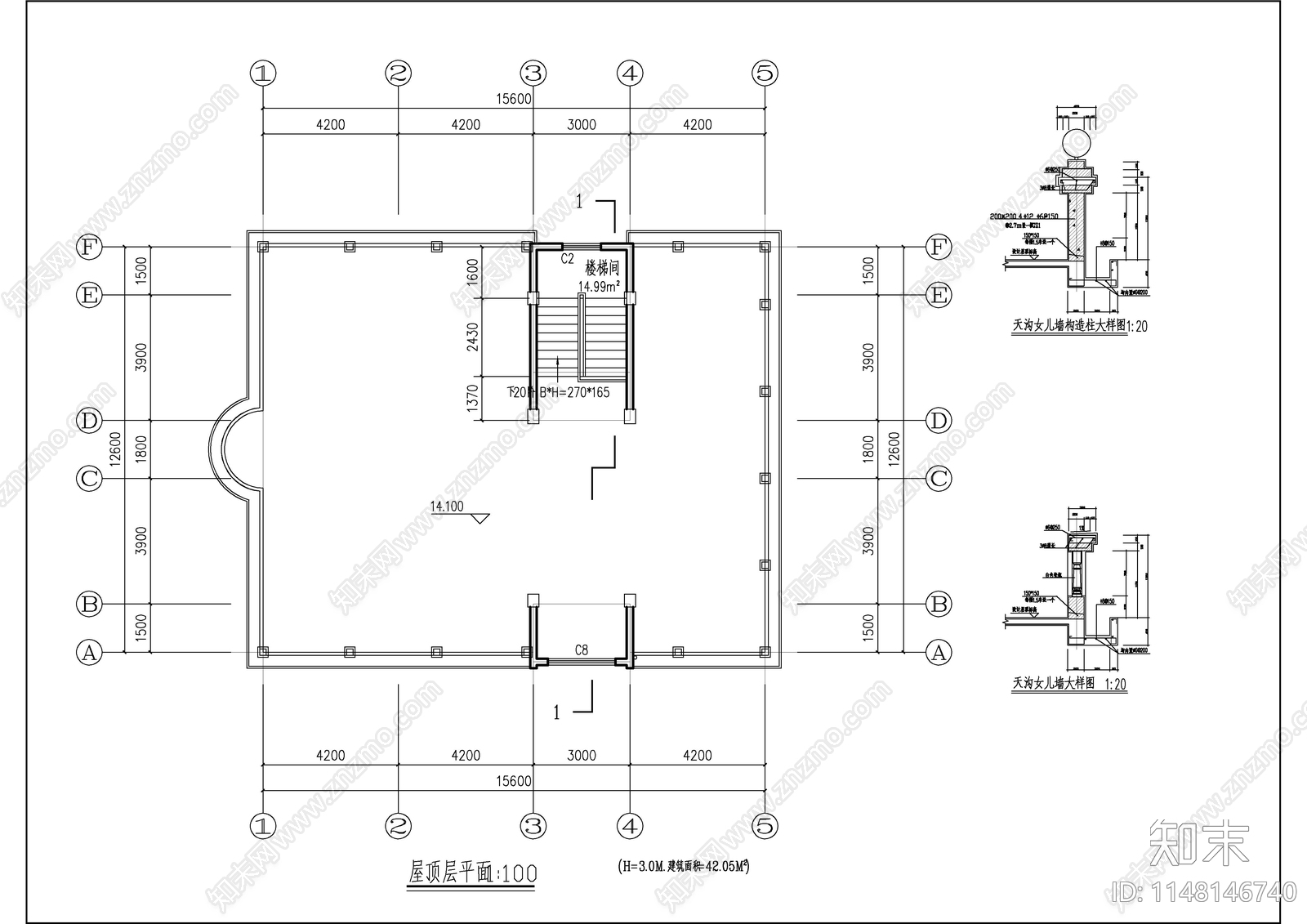 私人商住自建房建筑cad施工图下载【ID:1148146740】