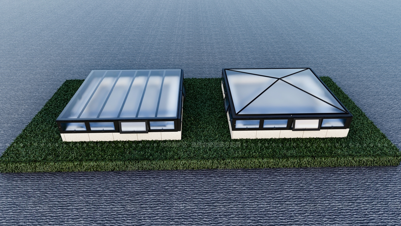 现代采光井窗SU模型下载【ID:1148147561】