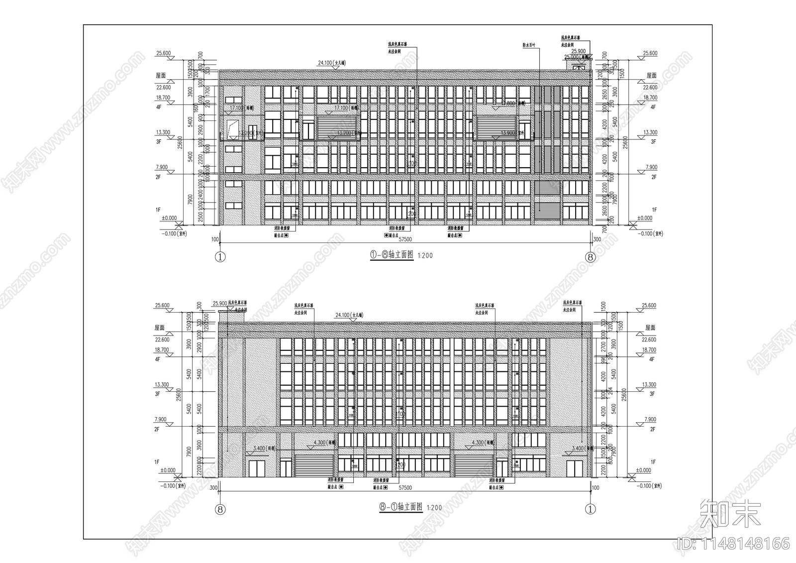 先进制造产业园及车库建筑cad施工图下载【ID:1148148166】