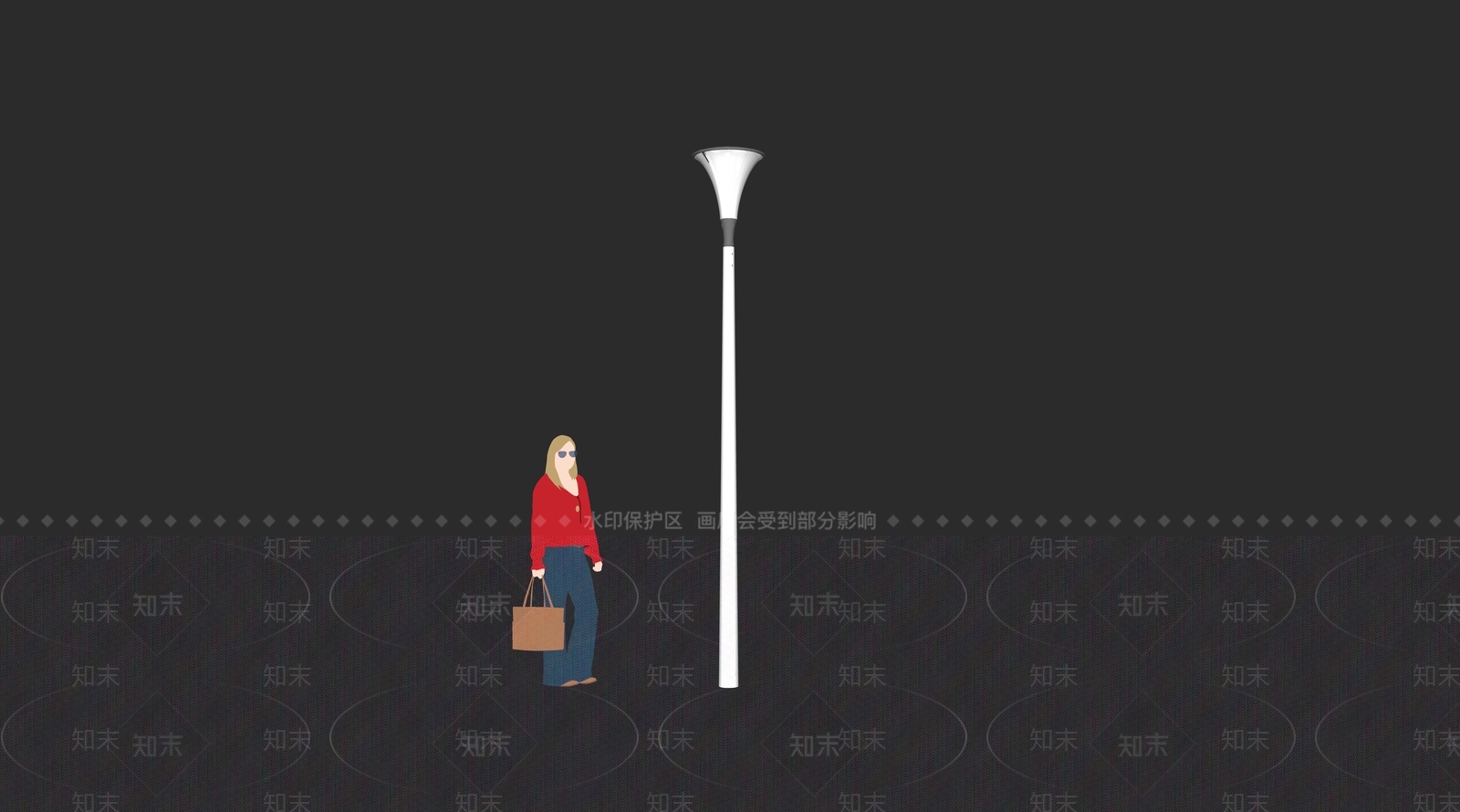 现代高杆路灯SU模型下载【ID:1148203093】