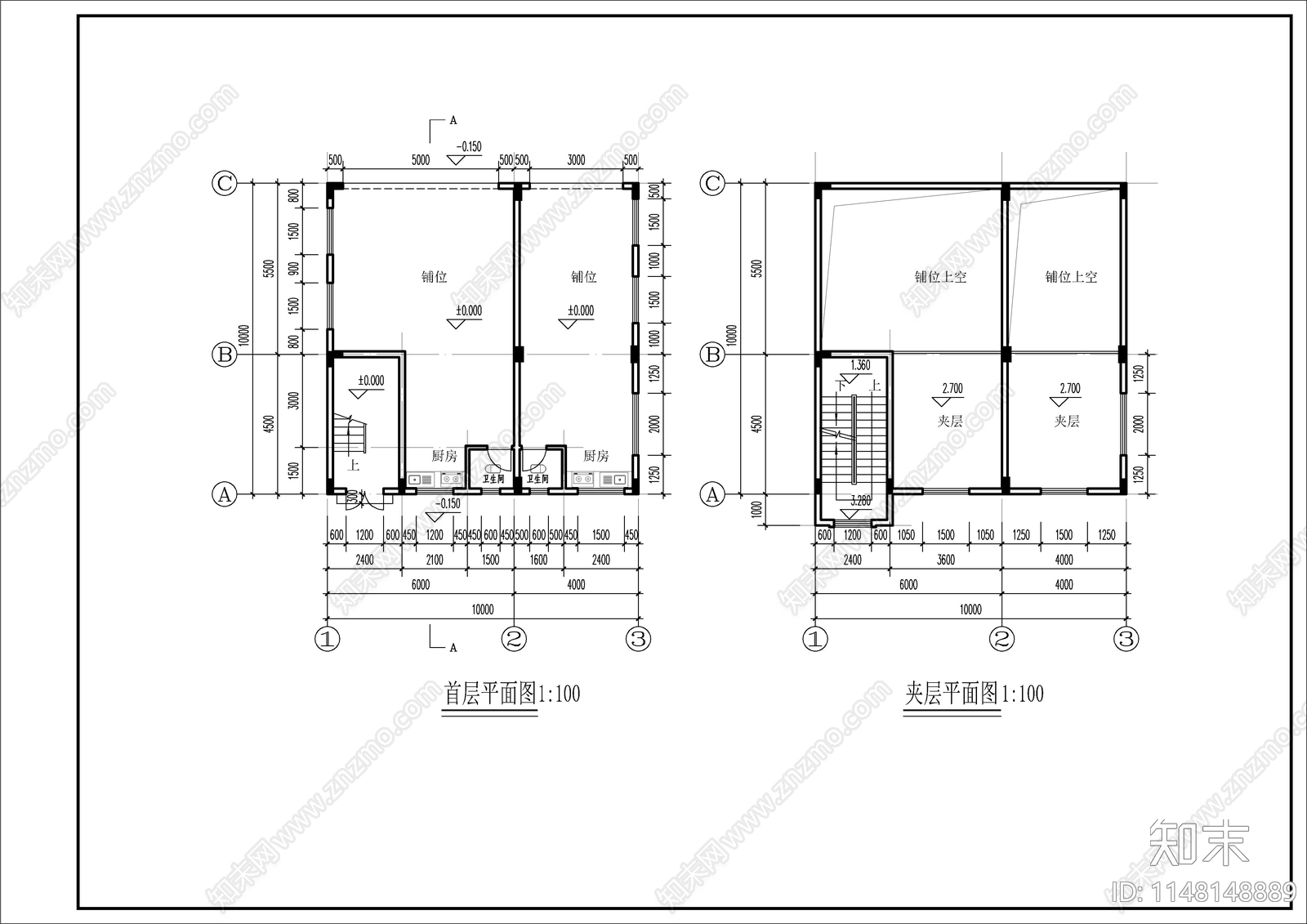 私人自建房建筑cad施工图下载【ID:1148148889】