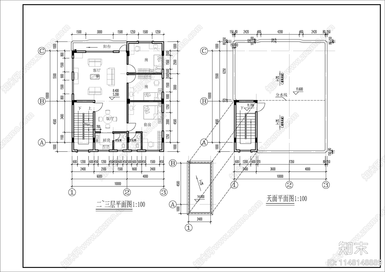 私人自建房建筑cad施工图下载【ID:1148148889】