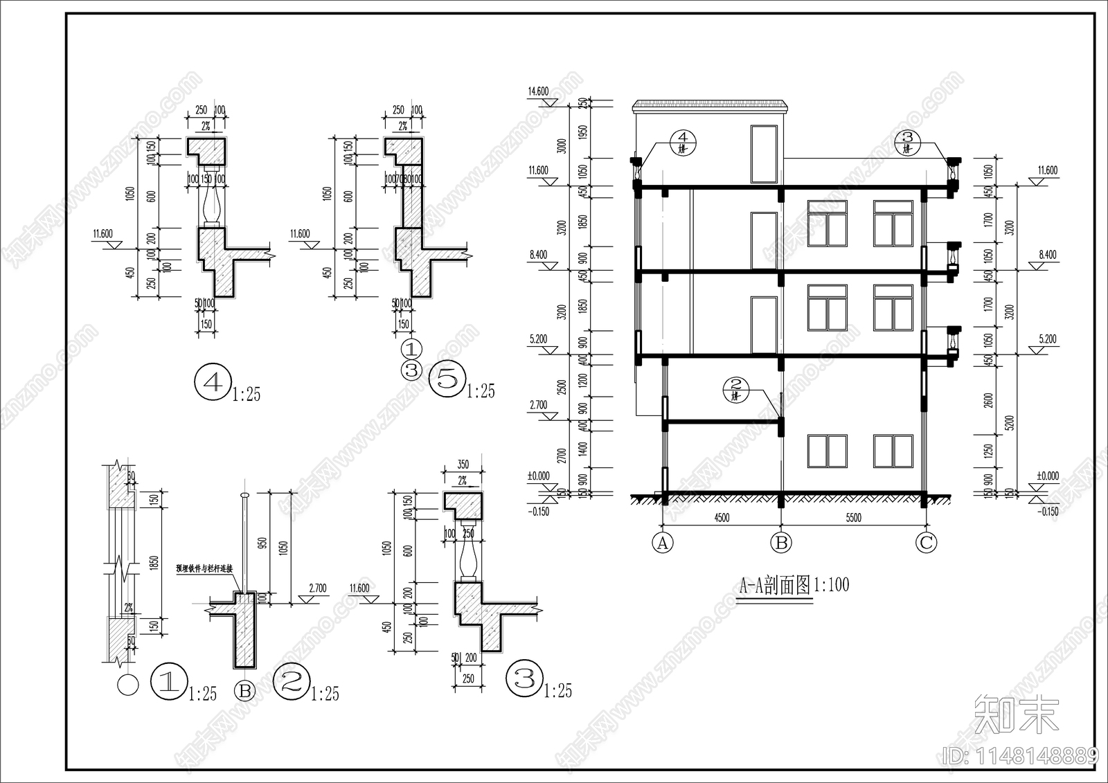 私人自建房建筑cad施工图下载【ID:1148148889】