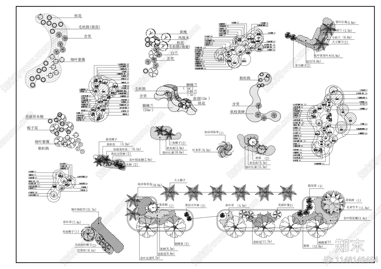 植物组团景观施工图下载【ID:1148149464】