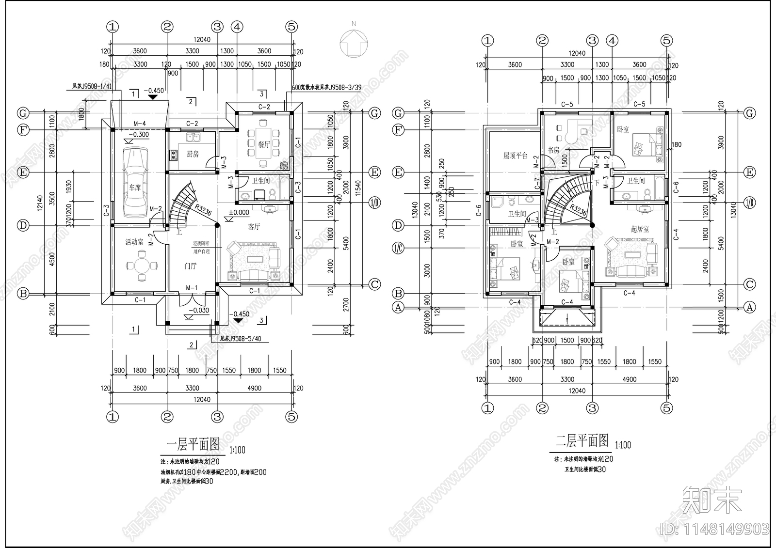 自建房建筑cad施工图下载【ID:1148149903】
