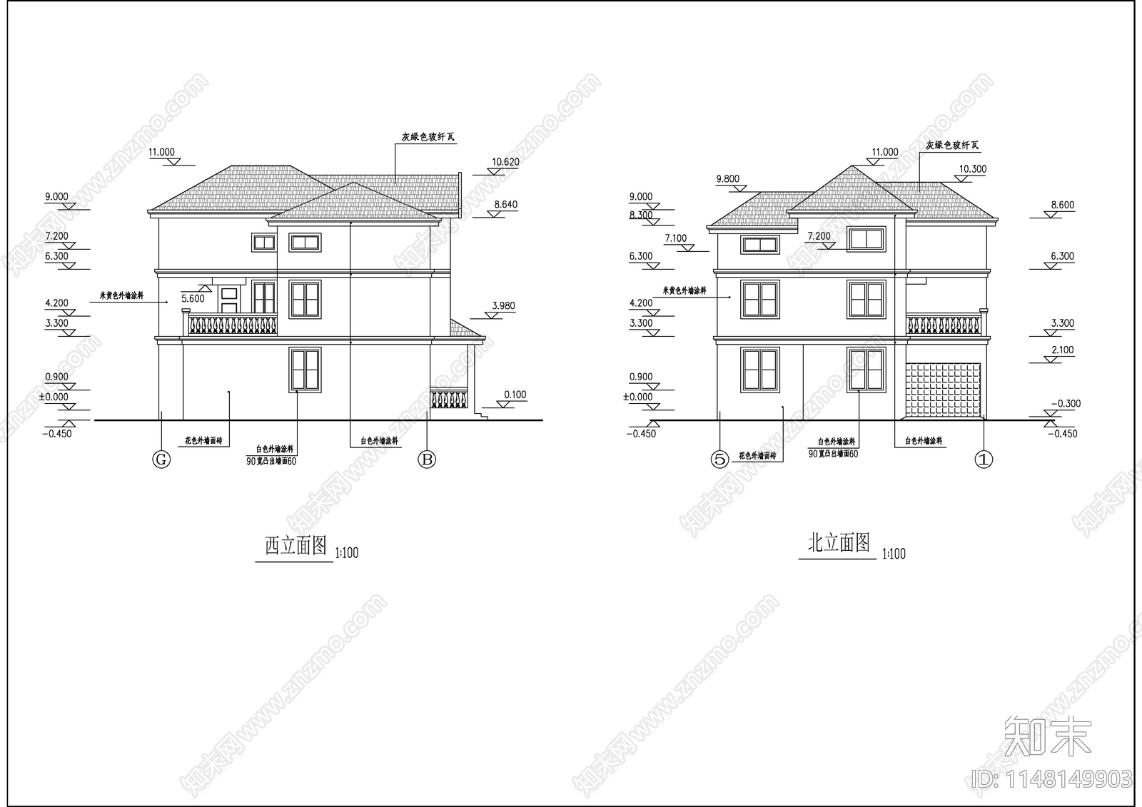 自建房建筑cad施工图下载【ID:1148149903】