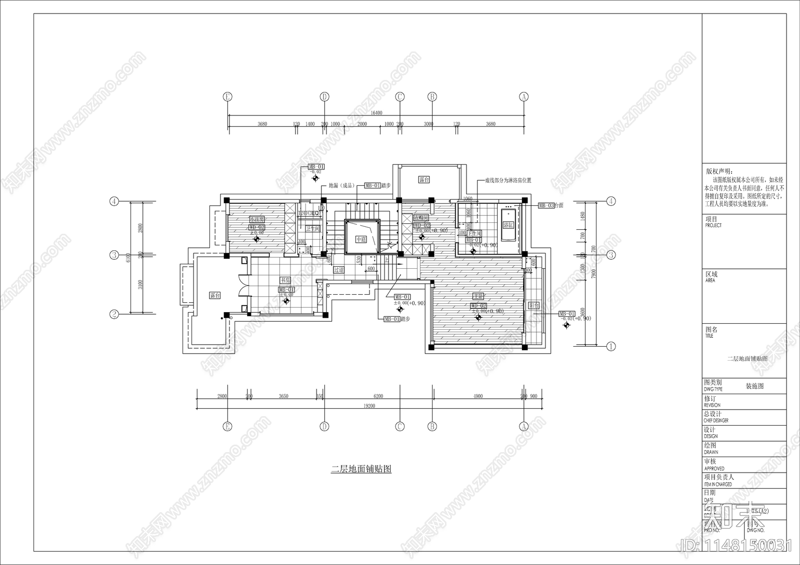 中式风格别墅室内cad施工图下载【ID:1148150031】