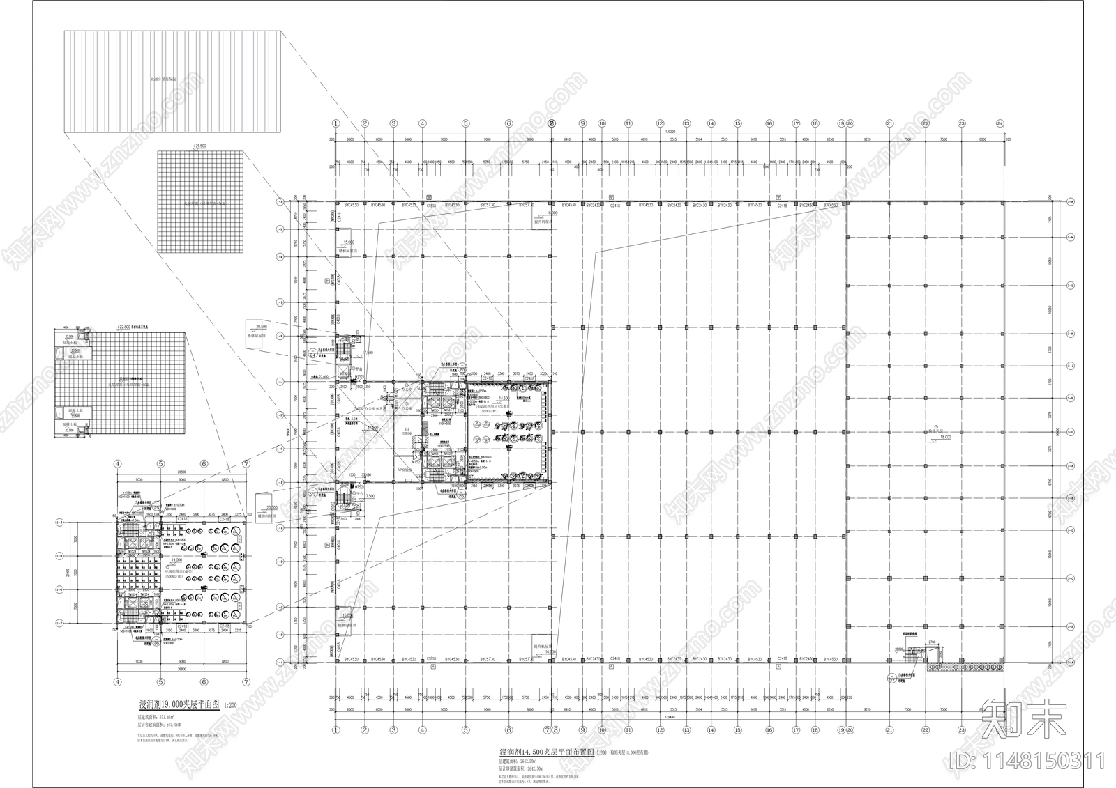 玻璃纤维智能制造生产线建筑cad施工图下载【ID:1148150311】
