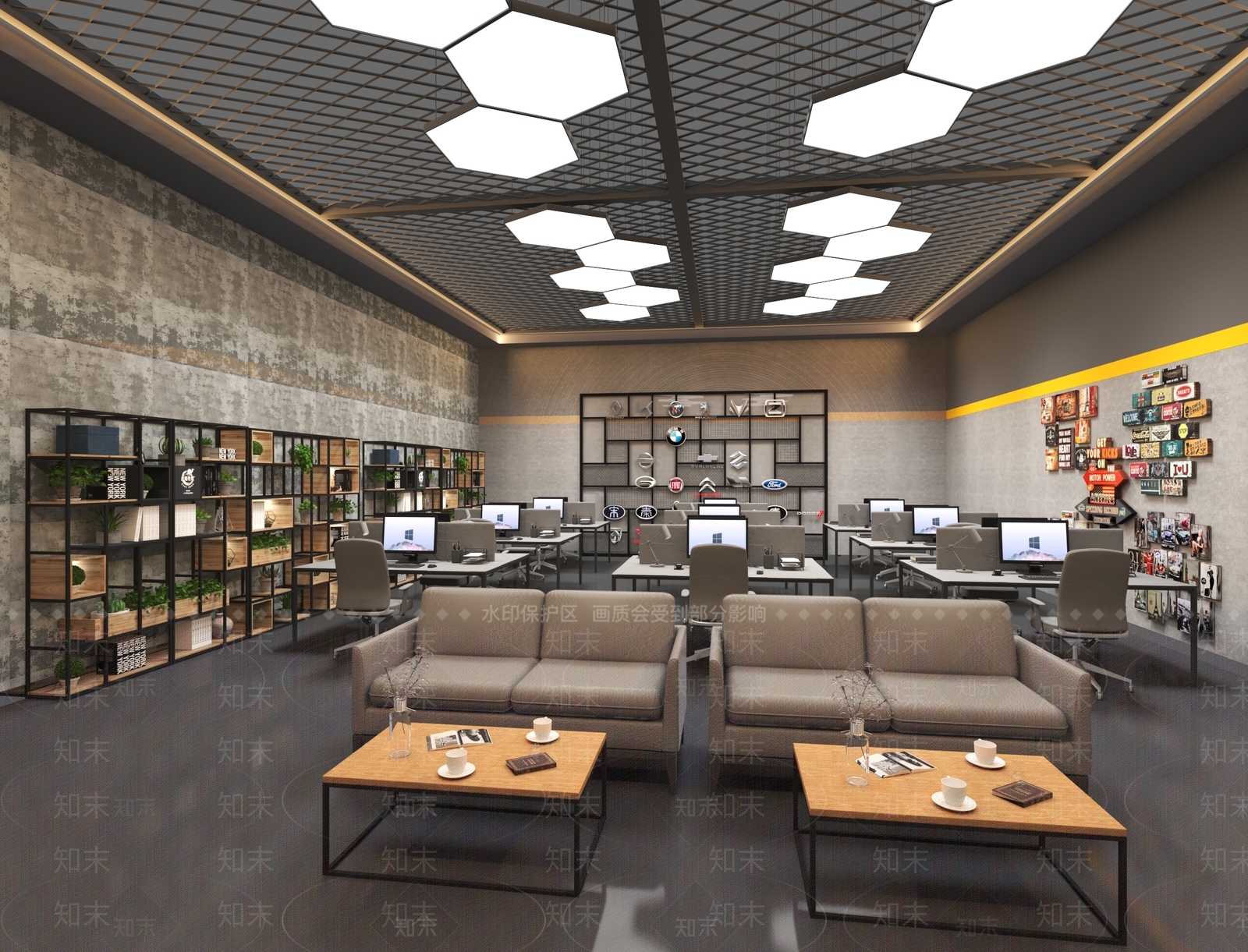 工业风办公室3D模型下载【ID:1148150466】