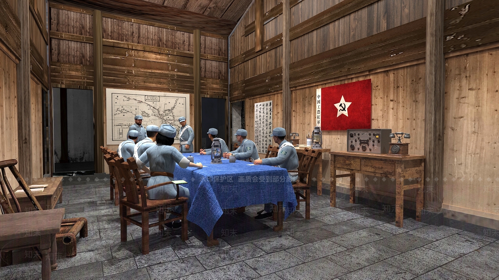 新中式抗战党建展厅SU模型下载【ID:1148150642】