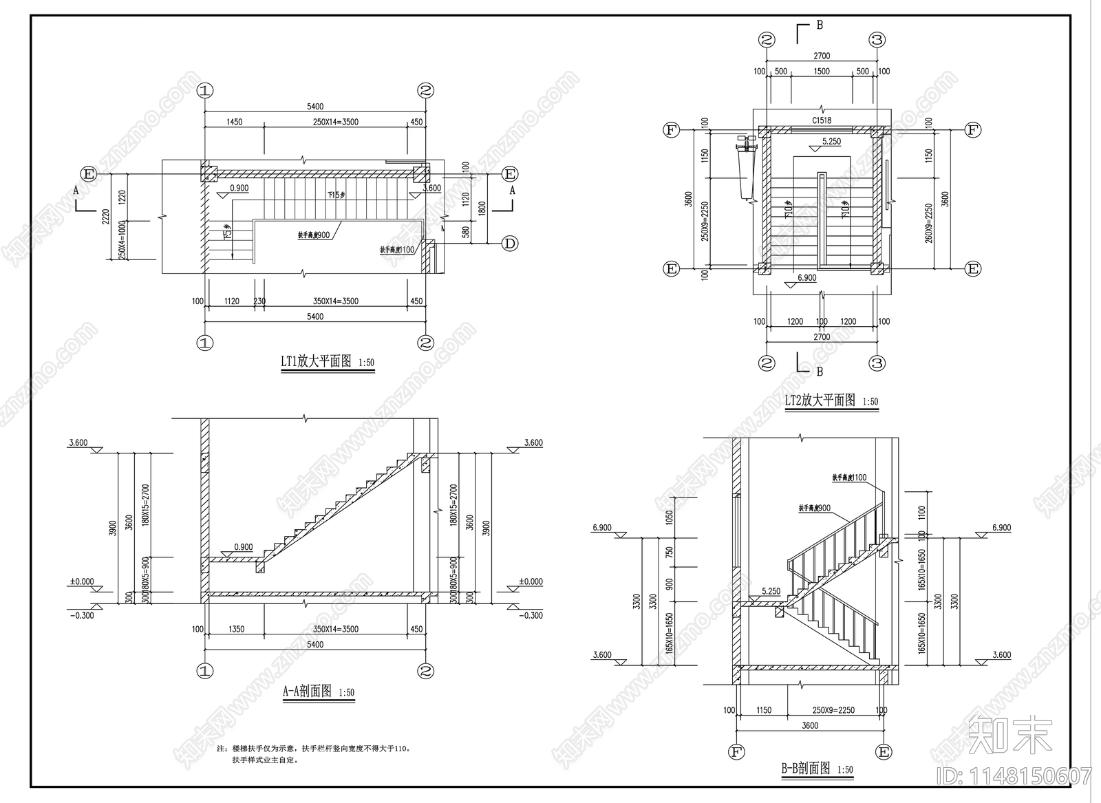 新中式三层别墅建筑cad施工图下载【ID:1148150607】