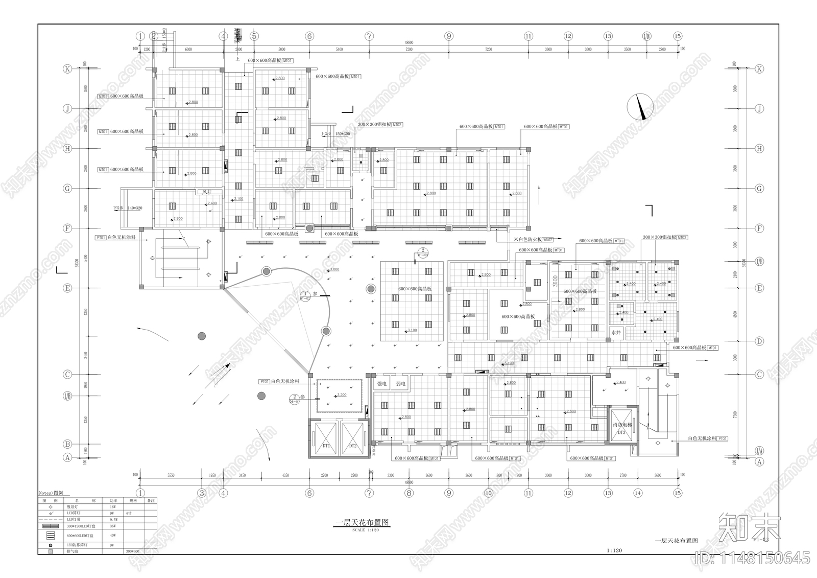 龙潭中心卫生院业务综合楼室内cad施工图下载【ID:1148150645】