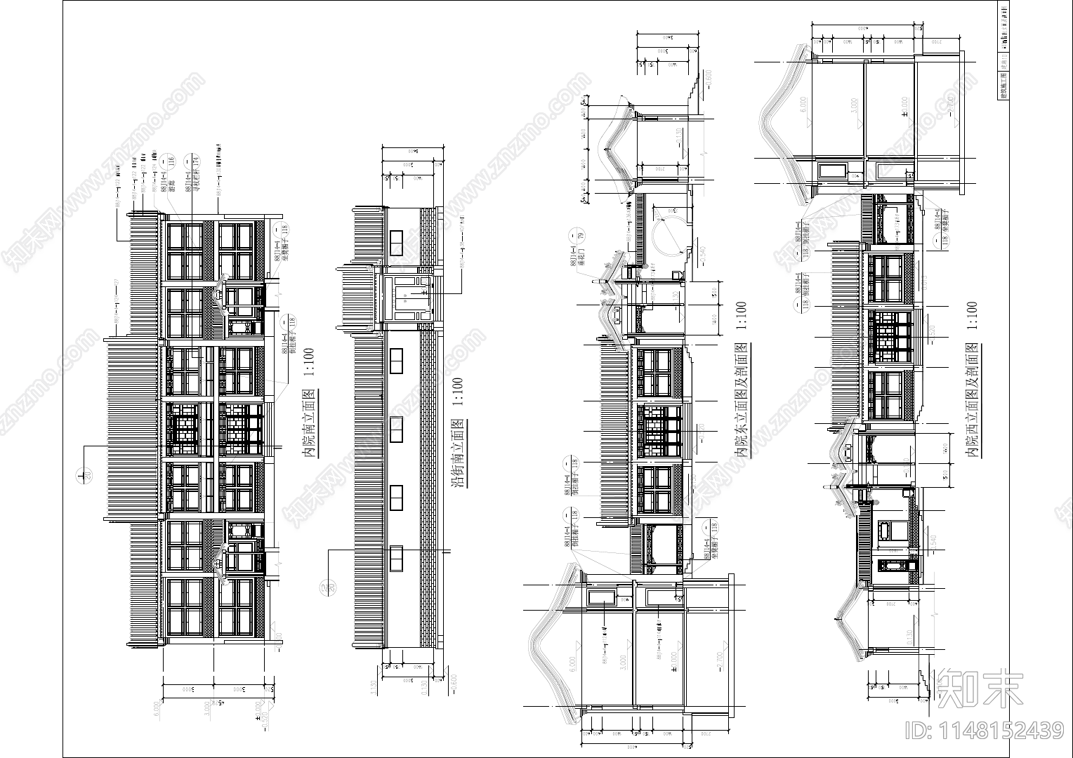 北京四合院自建四合院建筑cad施工图下载【ID:1148152439】