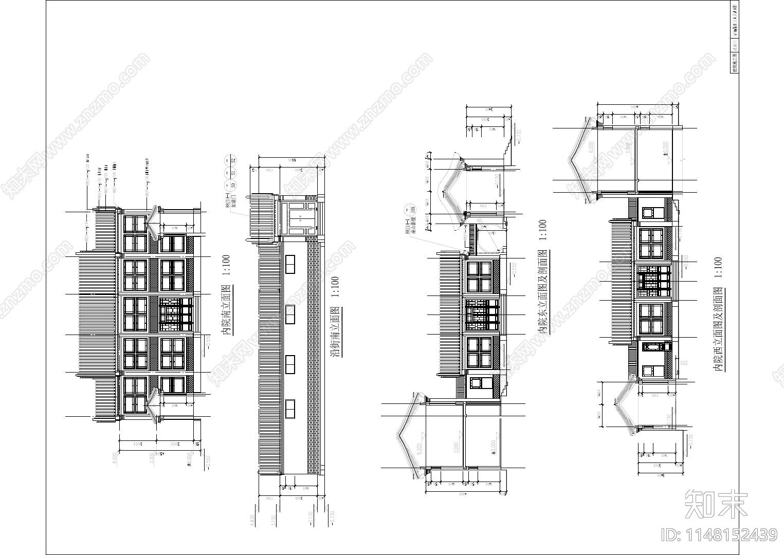 北京四合院自建四合院建筑cad施工图下载【ID:1148152439】