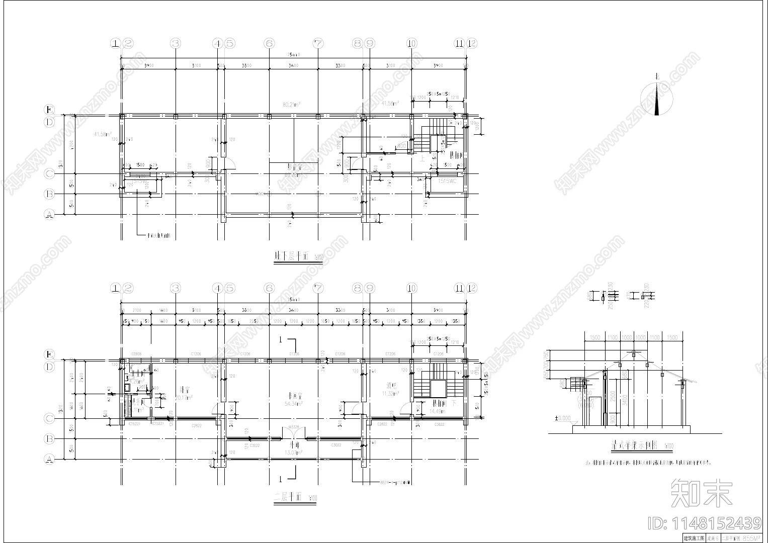 北京四合院自建四合院建筑cad施工图下载【ID:1148152439】