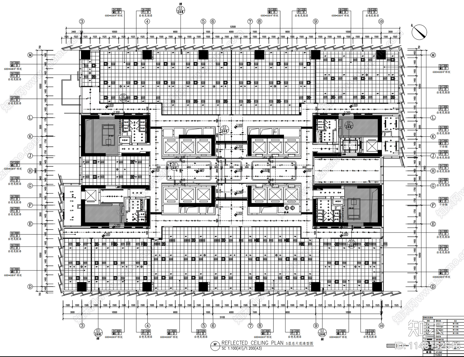 800㎡资料室平立面室内总平图施工图下载【ID:1148152646】