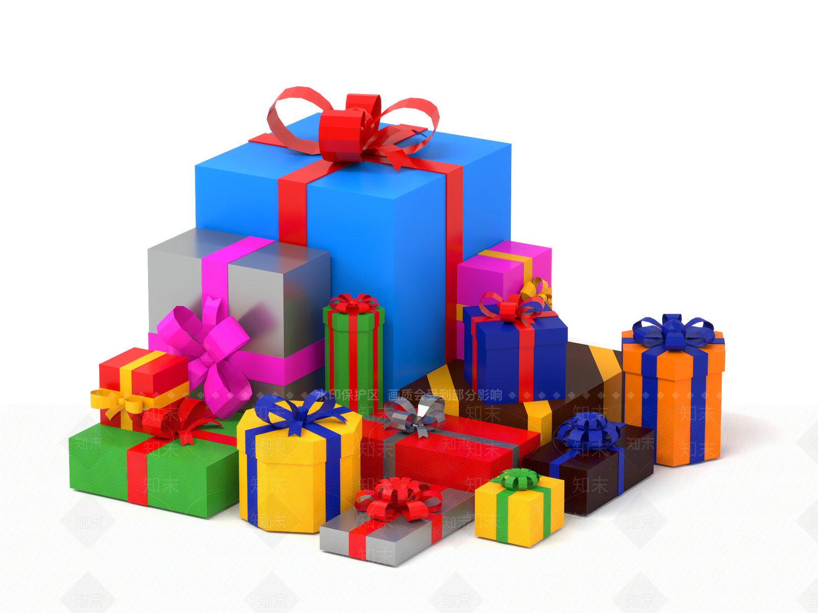 现代礼品礼盒3D模型下载【ID:1148152891】