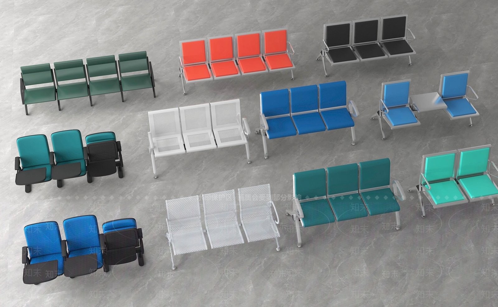 现代公共座椅3D模型下载【ID:1148152903】