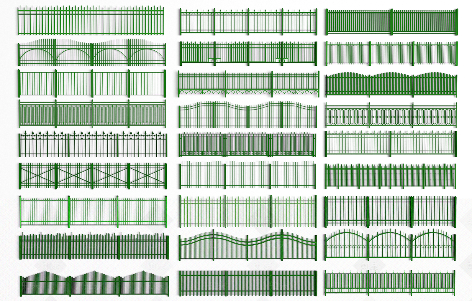 现代铁艺栏杆SU模型下载【ID:1148153766】