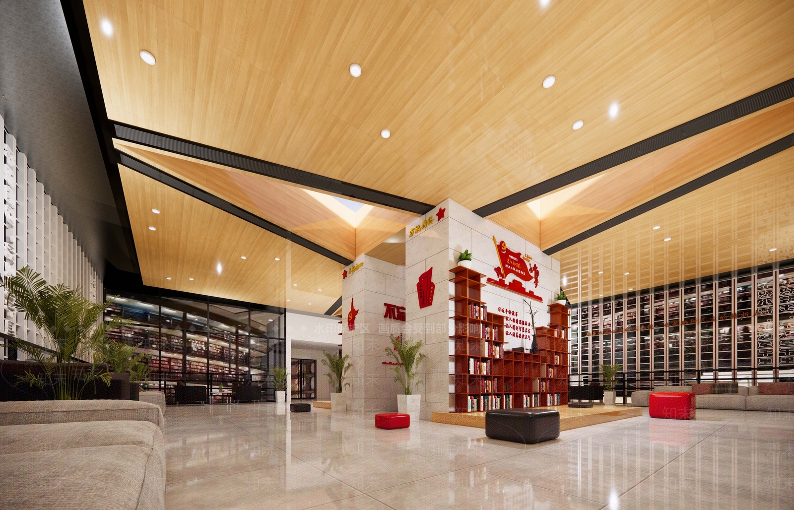 现代党建展厅SU模型下载【ID:1148154802】