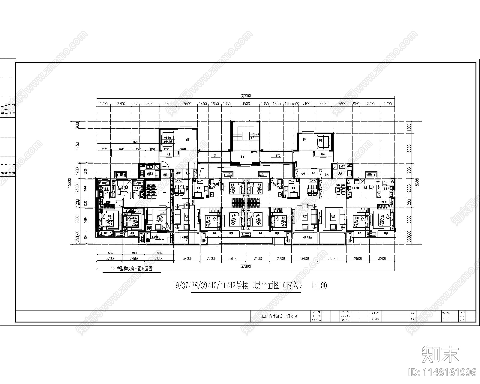 现代大平层样板间室内cad施工图下载【ID:1148161996】