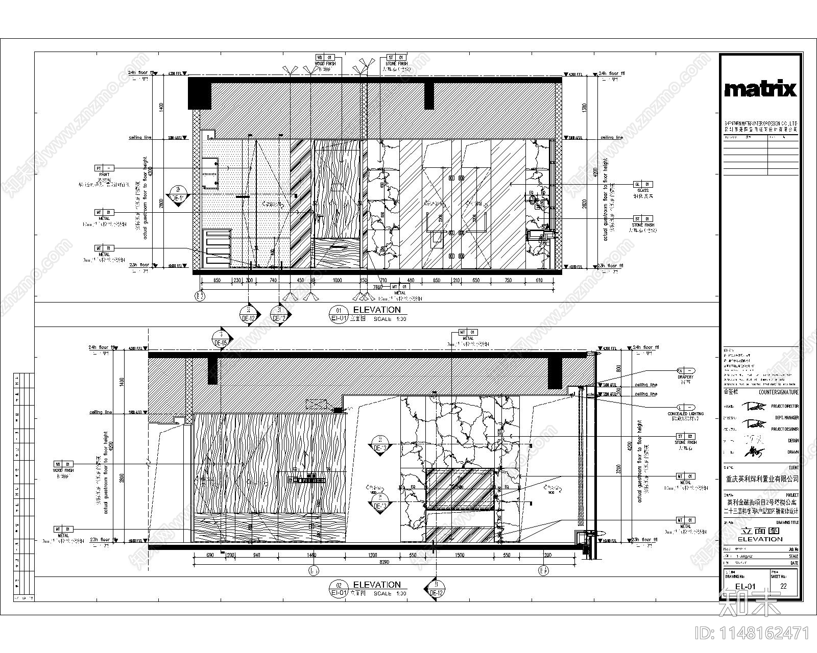 现代公寓样板间室内cad施工图下载【ID:1148162471】