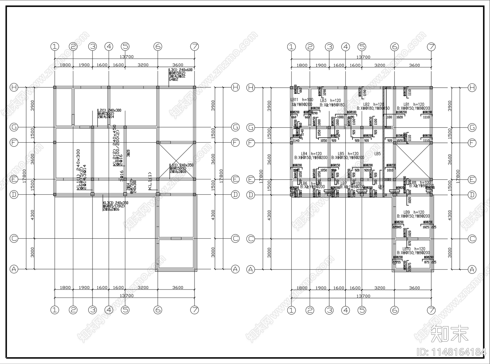 二层中式四合院别墅建筑cad施工图下载【ID:1148164184】