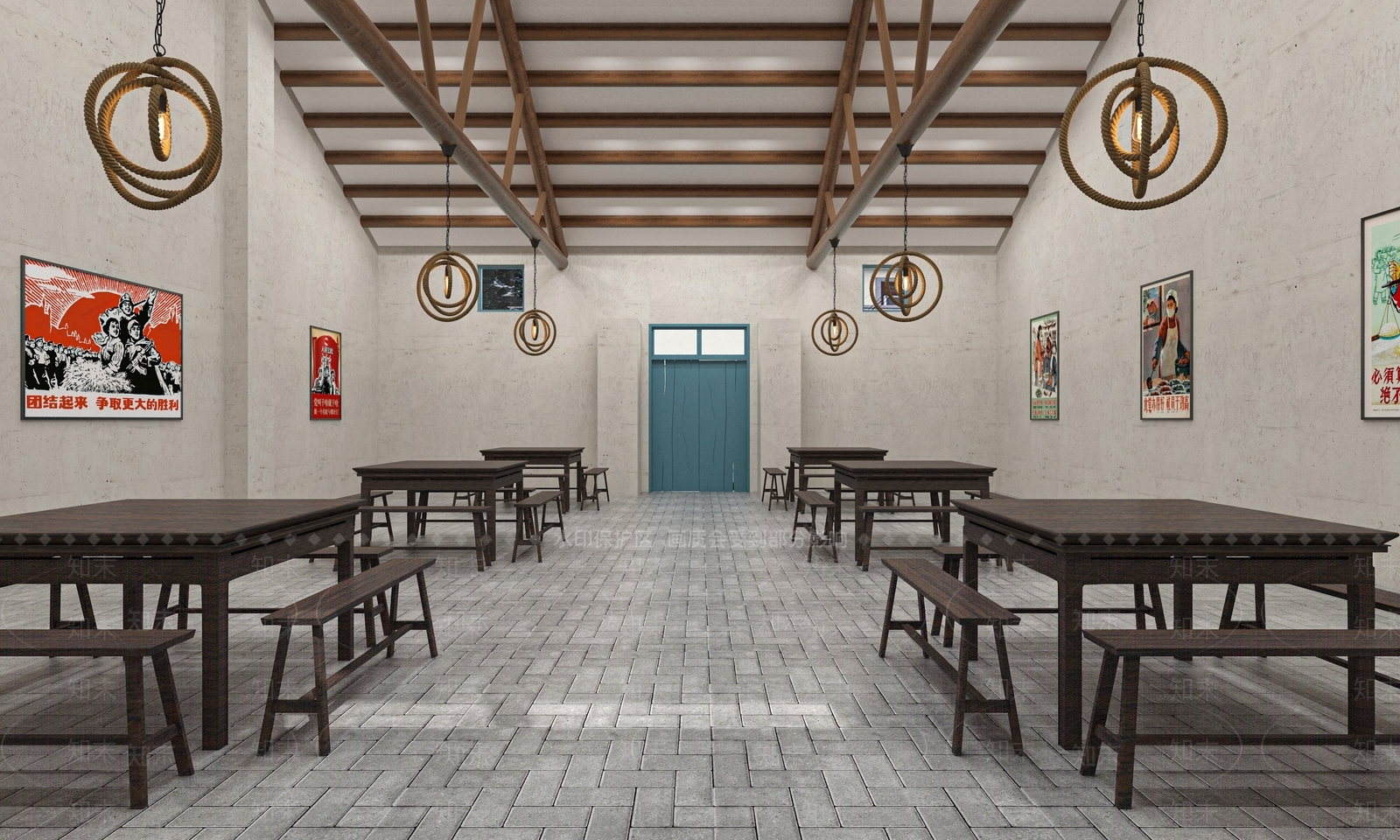 新中式食堂3D模型下载【ID:1148167855】