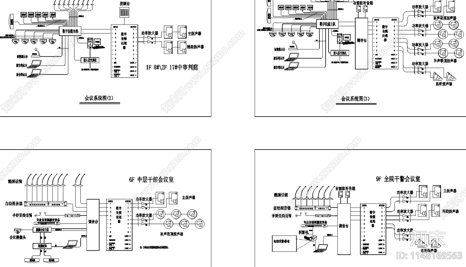 办公楼弱电智能监控门禁会议系统平面图施工图下载【ID:1148169563】