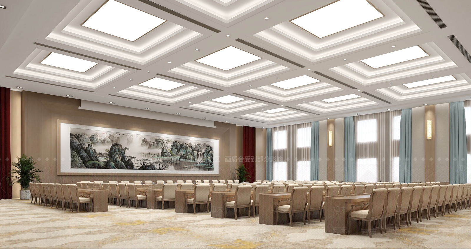 新中式报告厅3D模型下载【ID:1148172309】