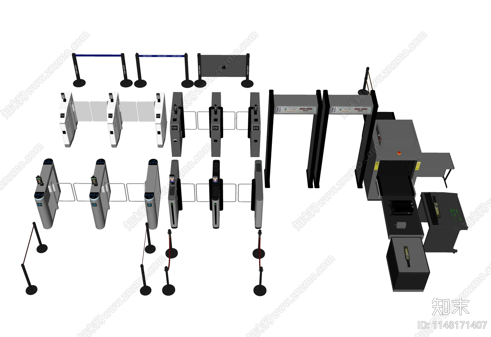 闸机SU模型下载【ID:1148171407】