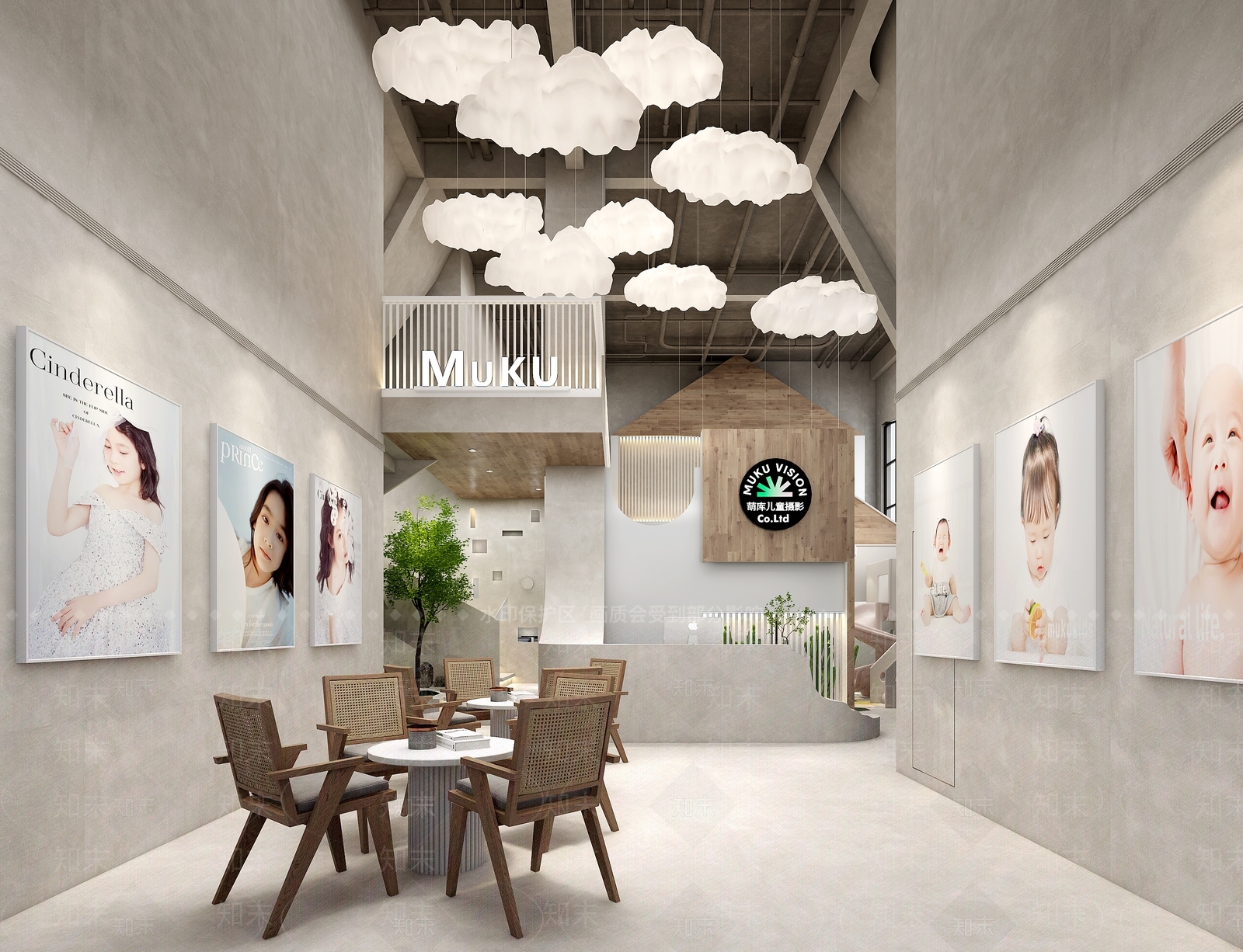 现代原木风儿童摄影店3D模型下载【ID:1149041800】