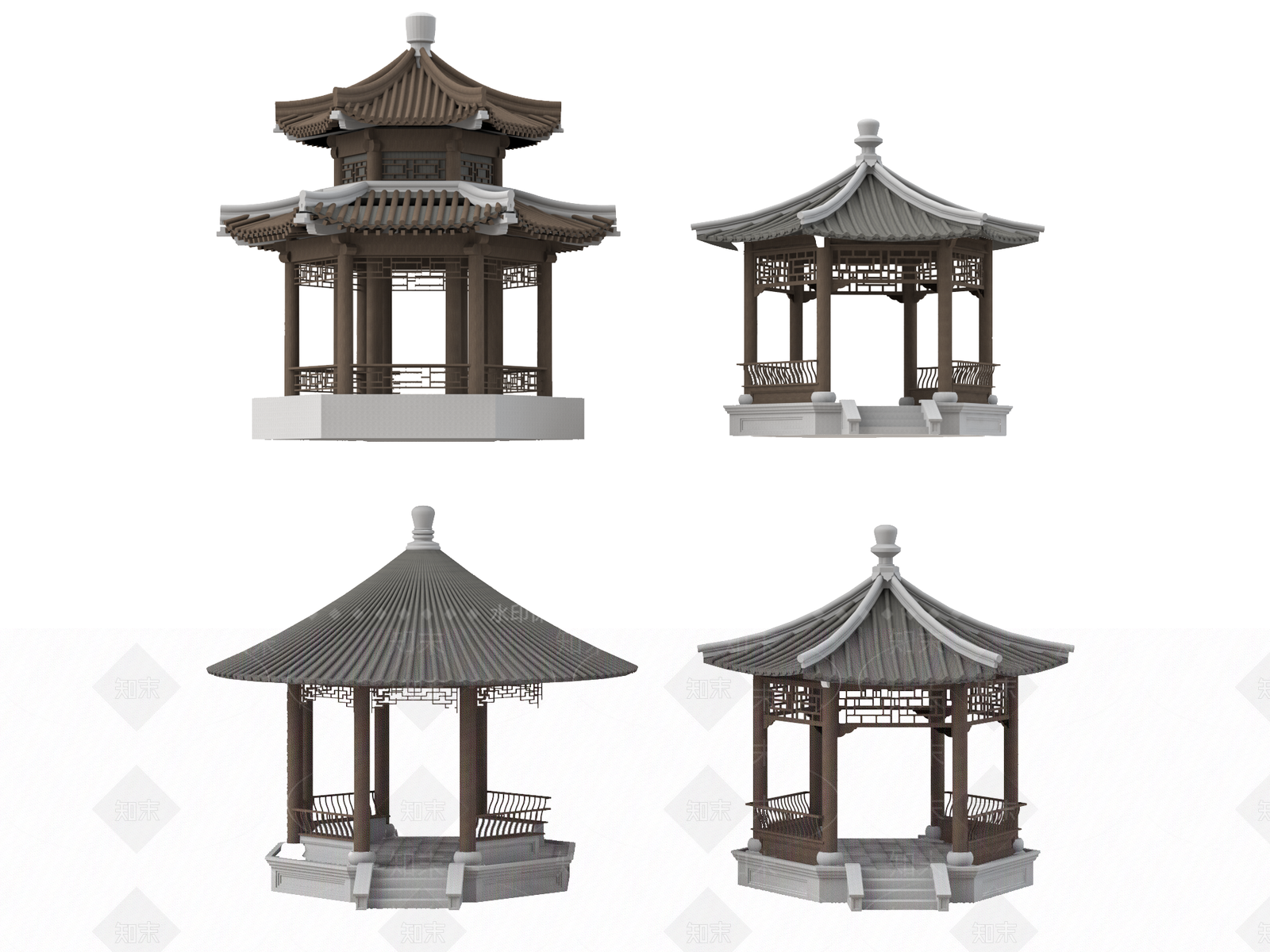 中式景观亭3D模型下载【ID:1148177543】