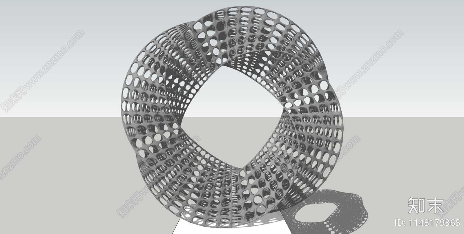 现代莫比乌斯镂空艺术雕塑SU模型下载【ID:1148179365】