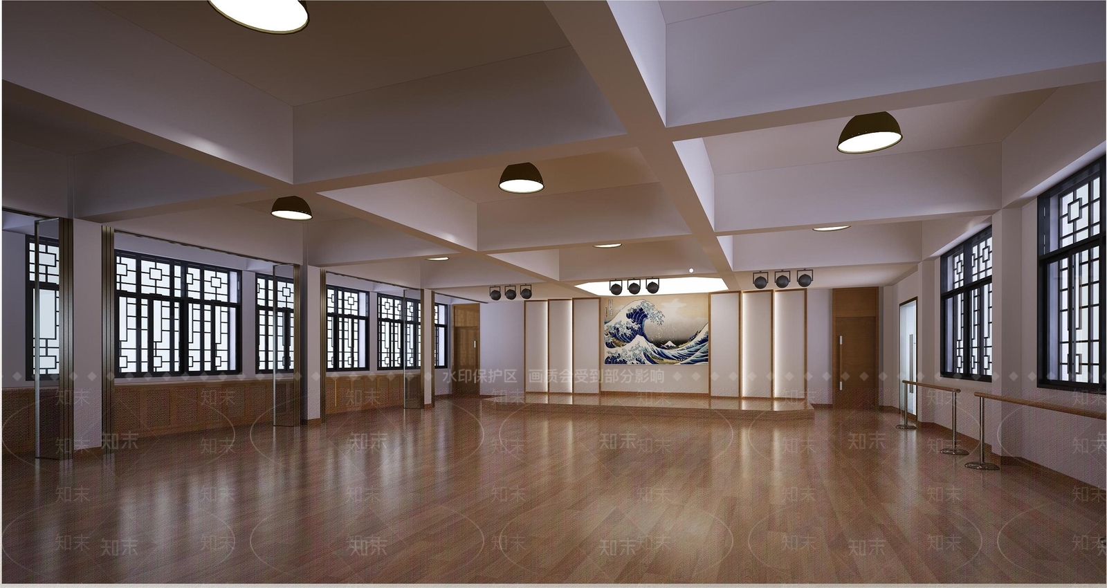 新中式舞蹈教室3D模型下载【ID:1148182837】
