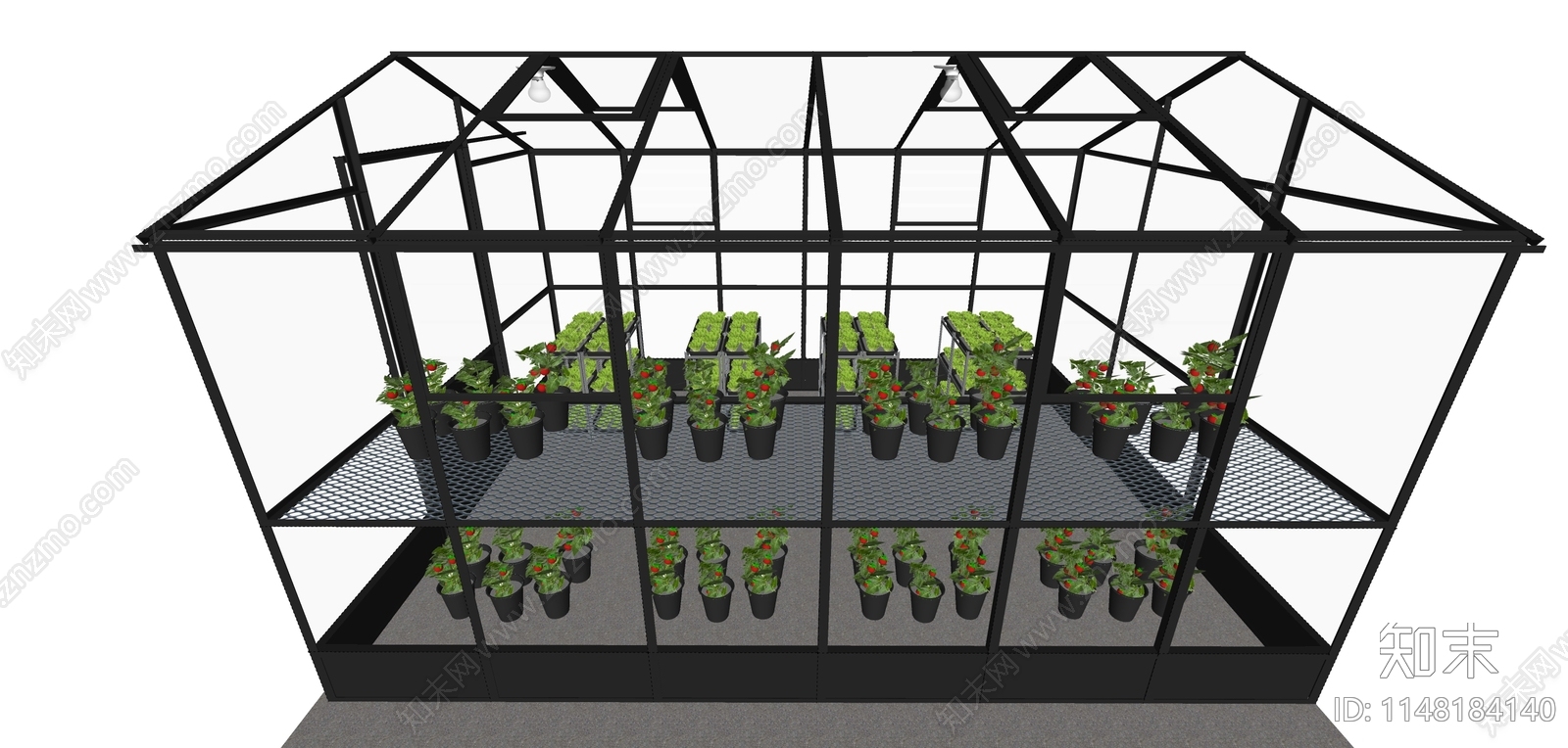 现代蔬菜大棚SU模型下载【ID:1148184140】