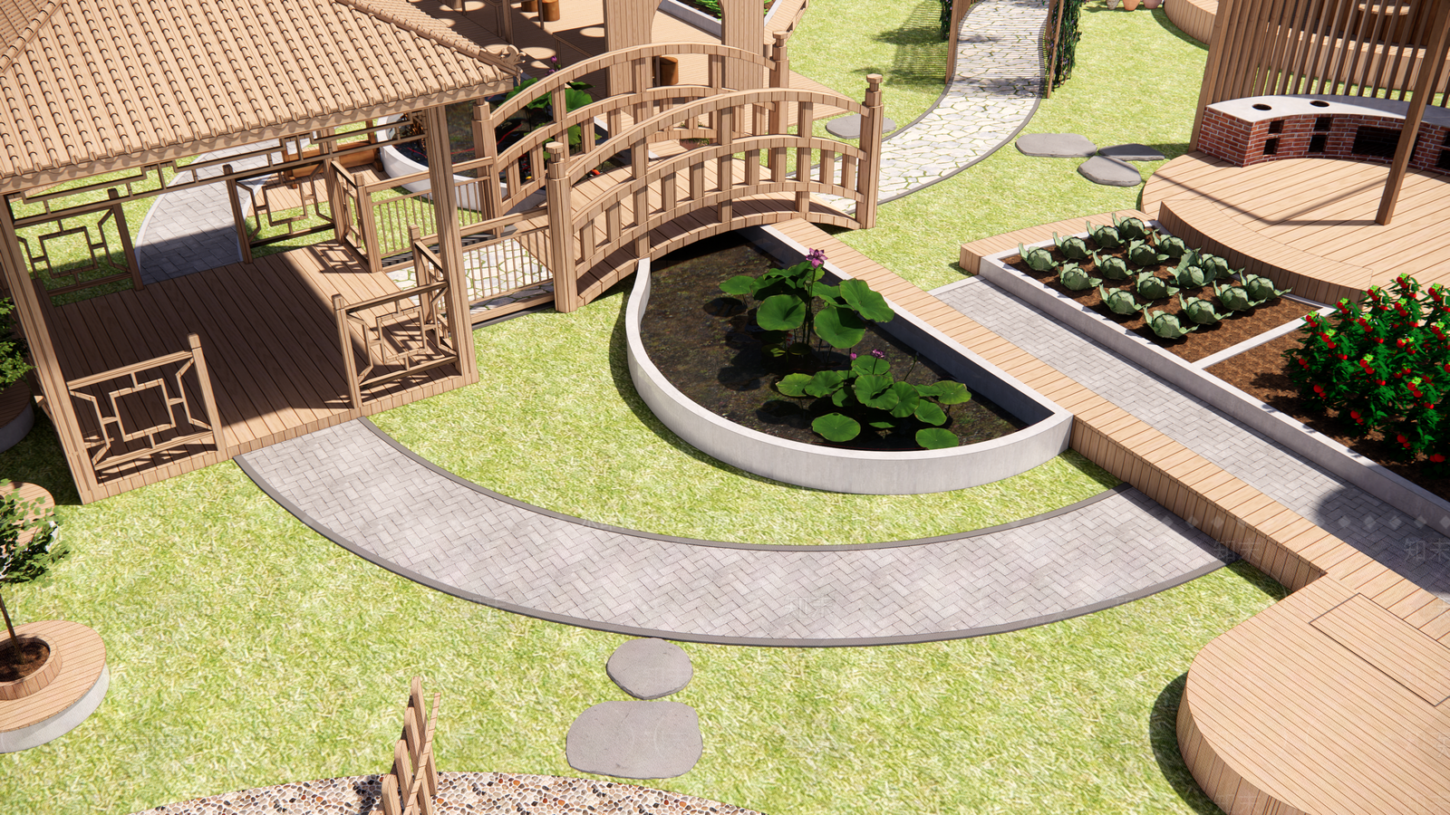 现代幼儿园水池SU模型下载【ID:1148187165】