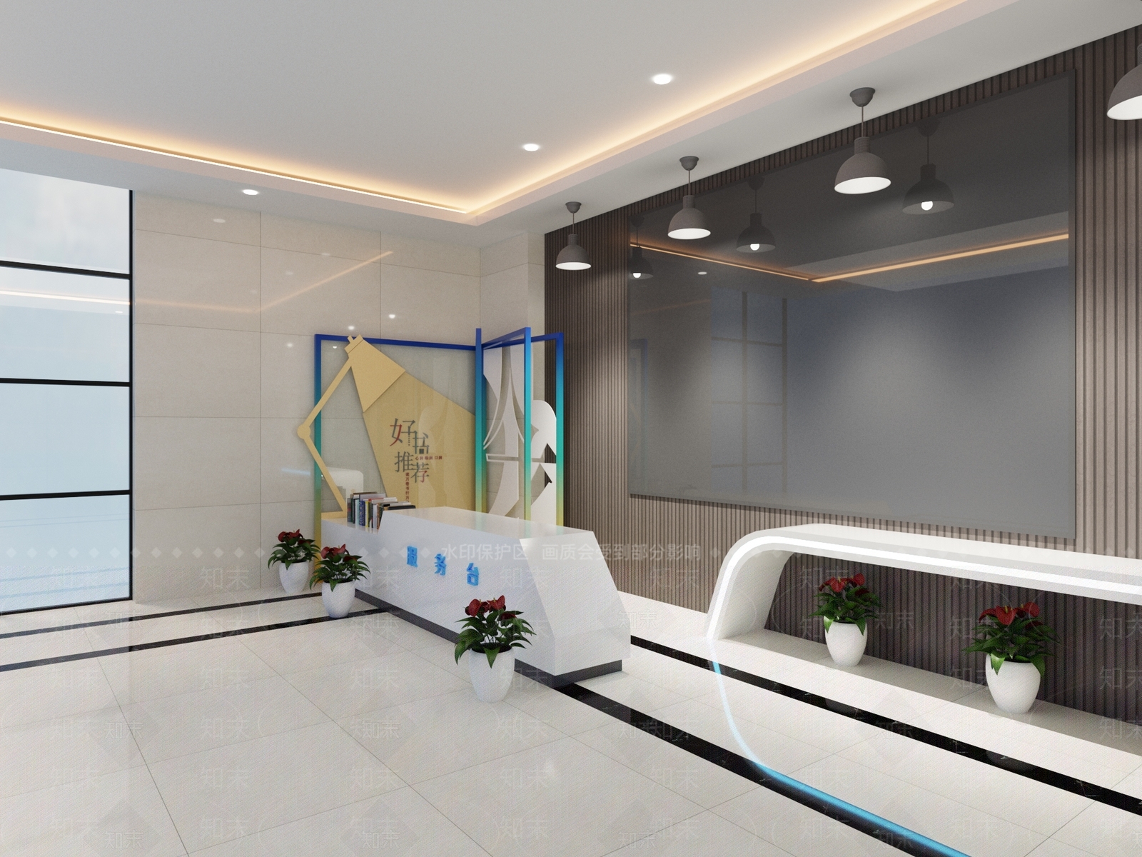 现代图书馆3D模型下载【ID:1148188201】