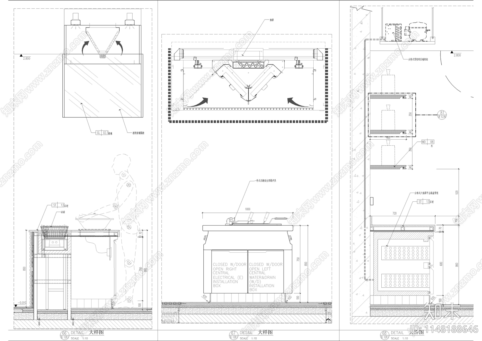 全日制餐吧餐台节点施工图下载【ID:1148188646】